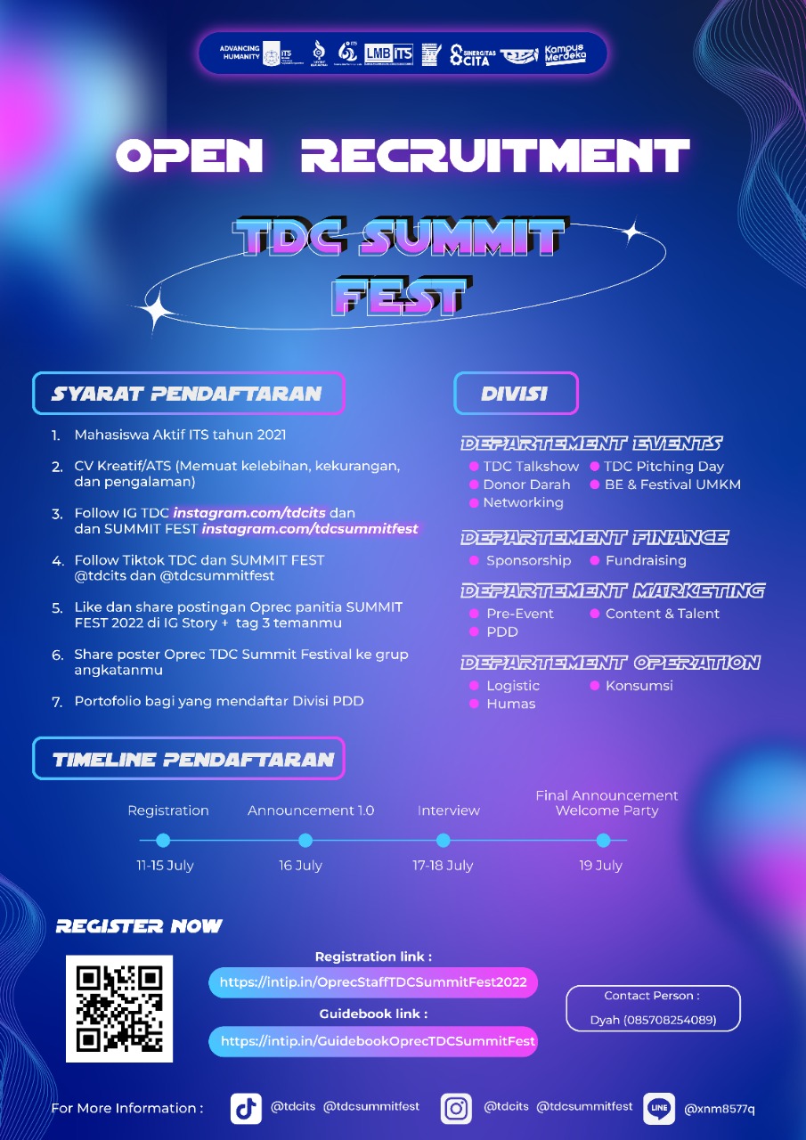 OPEN RECRUITMENT: TDC SUMMIT FEST 2022